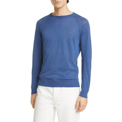 Closed Crewneck Linen & Organic Cotton Sweater, Blue