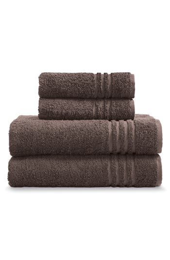 Ella Jayne Home Solid Cotton 4-piece Towel Set In Brown