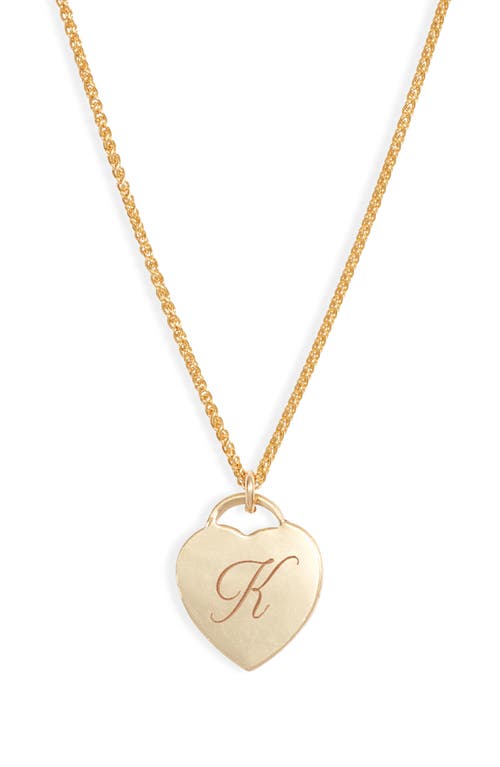 Set & Stones Alice Initial Heart Pendant Necklace In Gold/k