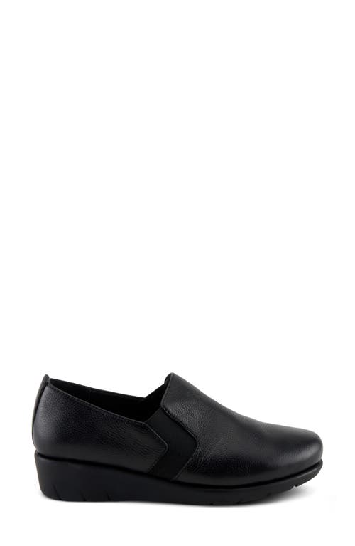 Spring Step Arete Wedge Slip-on Sneaker In Black