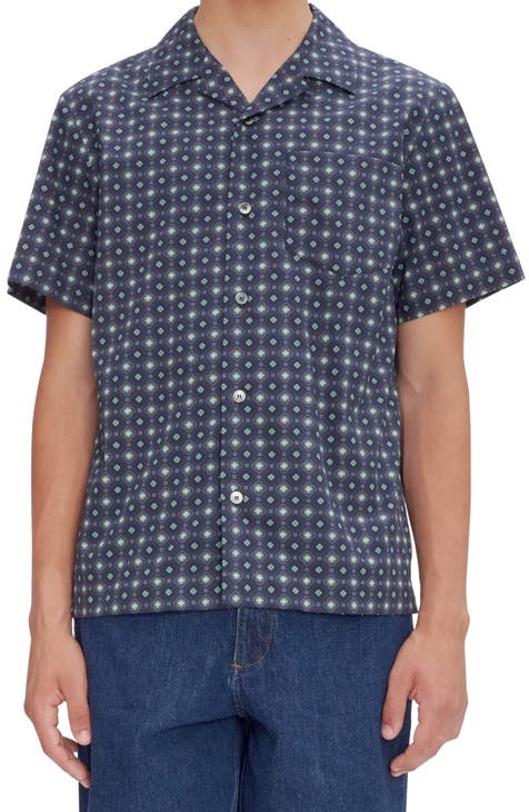 Lloyd Geometric Medallion Print Camp Shirt