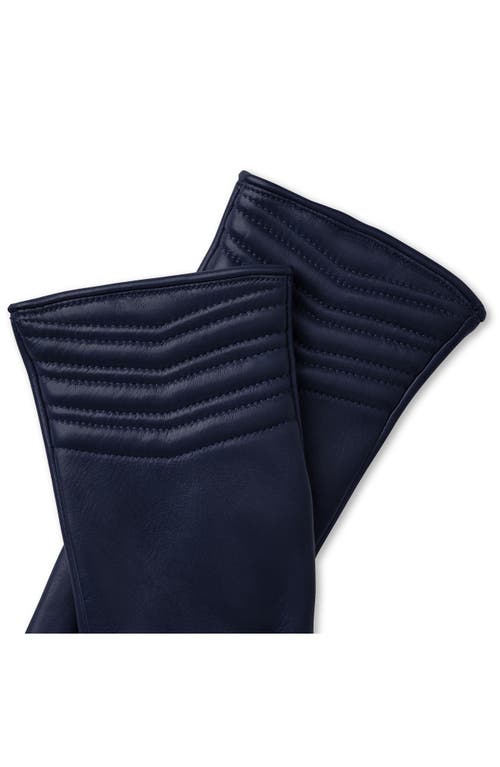 Shop Bruno Magli Chevron Quilted Gloves In Navy