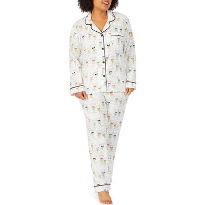 Plus Size Bedhead Pajamas Long Sleeve Print Pajamas, Beige