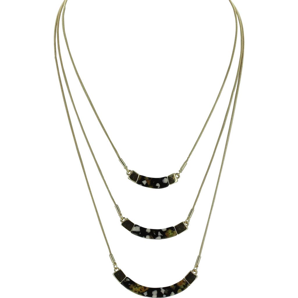 Olivia Welles Ainsley Resin Pendant Layered Necklace In Gold