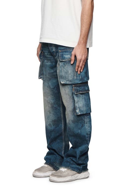 Shop Purple Brand Cargo Jeans In Dark Indigo