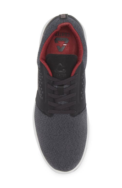 Travismathew The Moneymaker Golf Sneaker In Black/ruby Wine