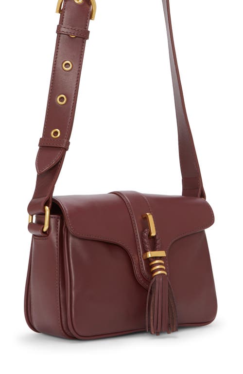 Shop Vince Camuto Maecy Leather Crossbody Bag In Cranberry