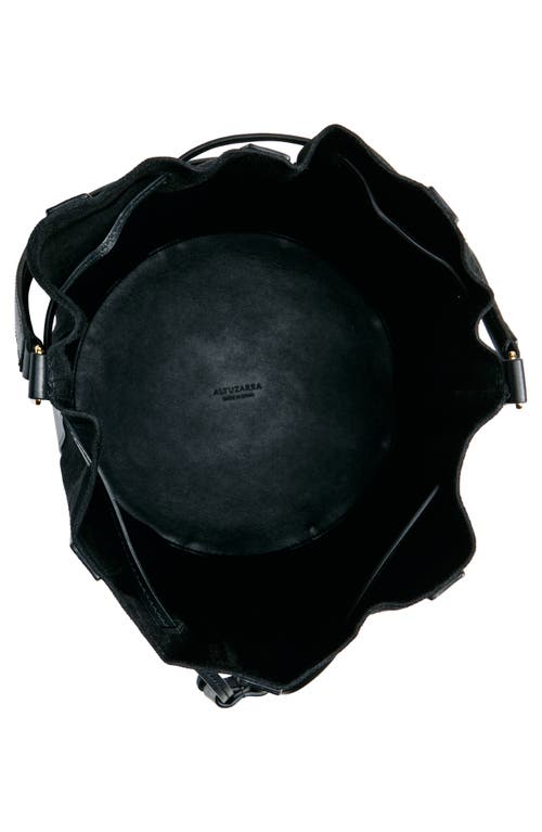 Shop Altuzarra Large Drum Canvas & Leather Bucket Bag In Black