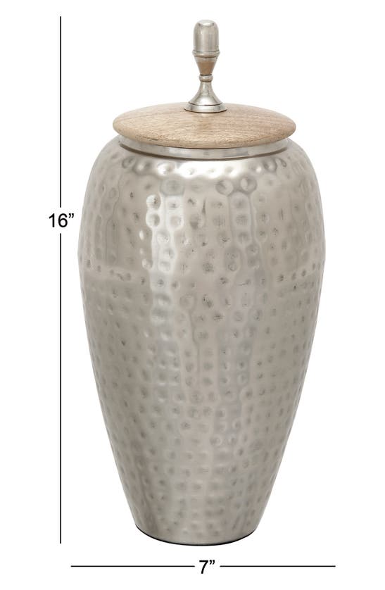VIVIAN LUNE HOME VIVIAN LUNE HOME SILVERTONE METAL CONTEMPORARY DECORATIVE JAR