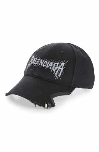 Balenciaga Distressed Logo Embroidered Denim Baseball Cap Nordstrom
