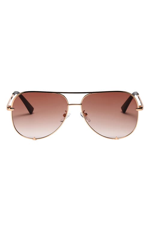Fifth & Ninth Walker 61mm Polarized Aviator Sunglasses In Gold/blush