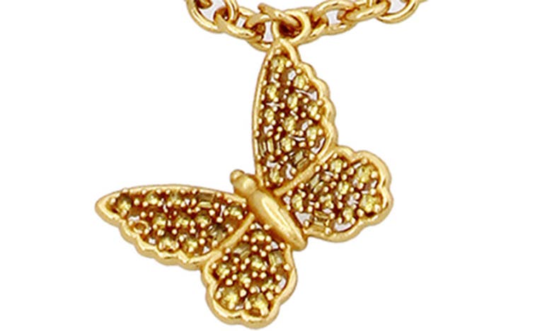 Kurt Geiger London Butterfly Shaky Frontal Charm Necklace in Gold