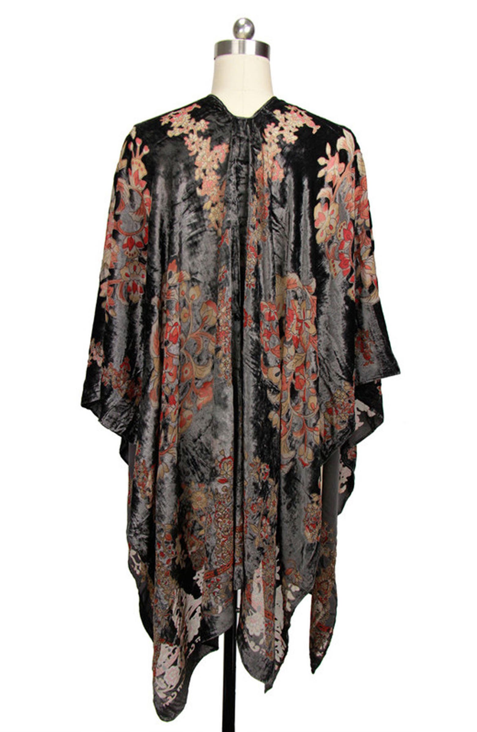SAACHI Ella Floral Burnout Velvet Ruana | Nordstromrack