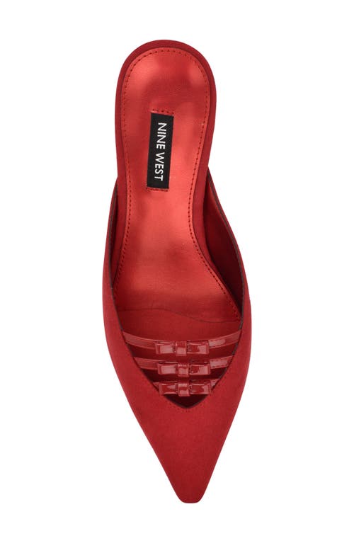 Shop Nine West Weeka Kitten Heel Mule In Medium Red