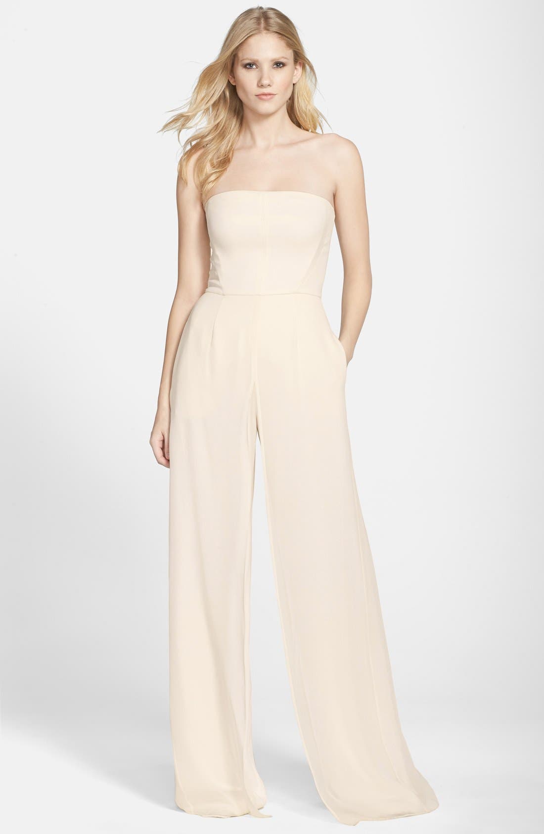 halston heritage wide leg jumpsuit