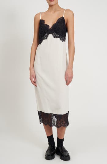 Rebecca Minkoff Lace Trim Silk Slipdress | Nordstrom
