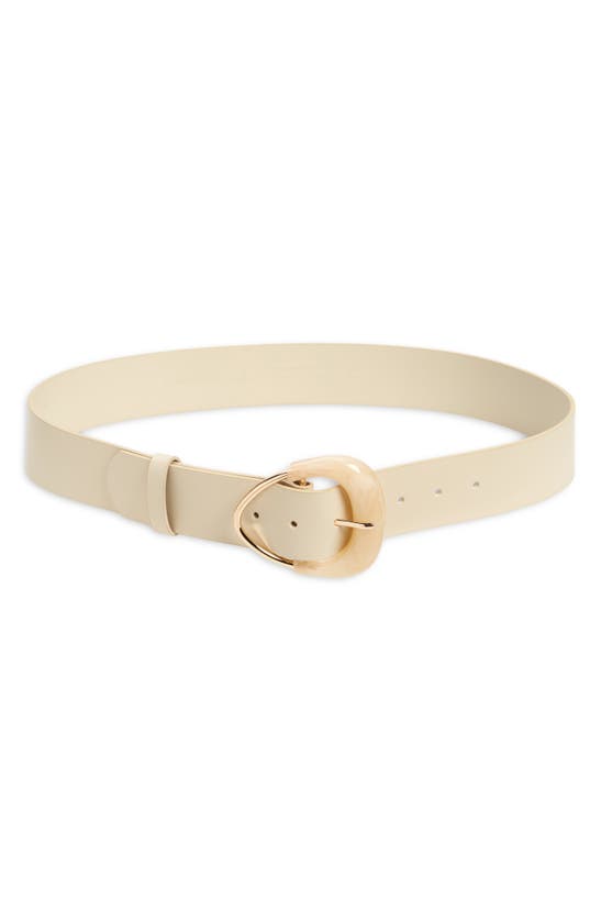 Shop Nordstrom Juliet Marbled Buckle Leather Belt In Beige Combo