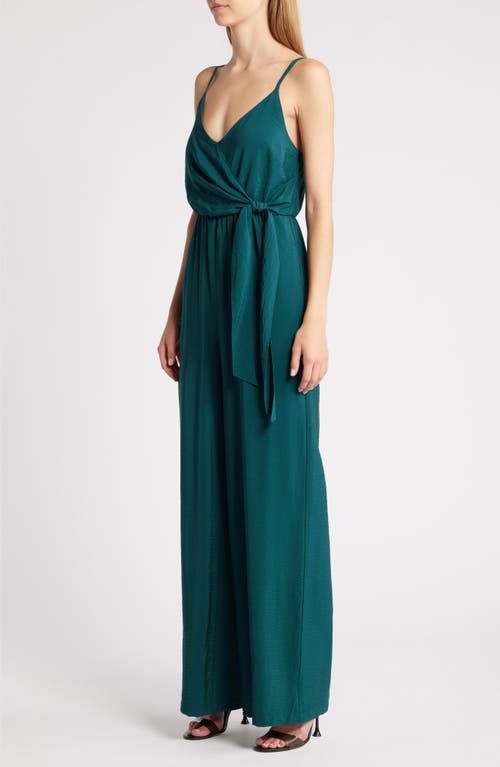 Shop Chelsea28 Side Tie Wide Leg Jumpsuit In Green Ponderosa