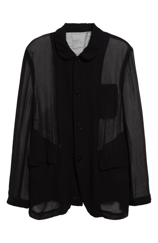 Shop Comme Des Garçons Comme Des Garçons Sheer Georgette Button-up Shirt In Black