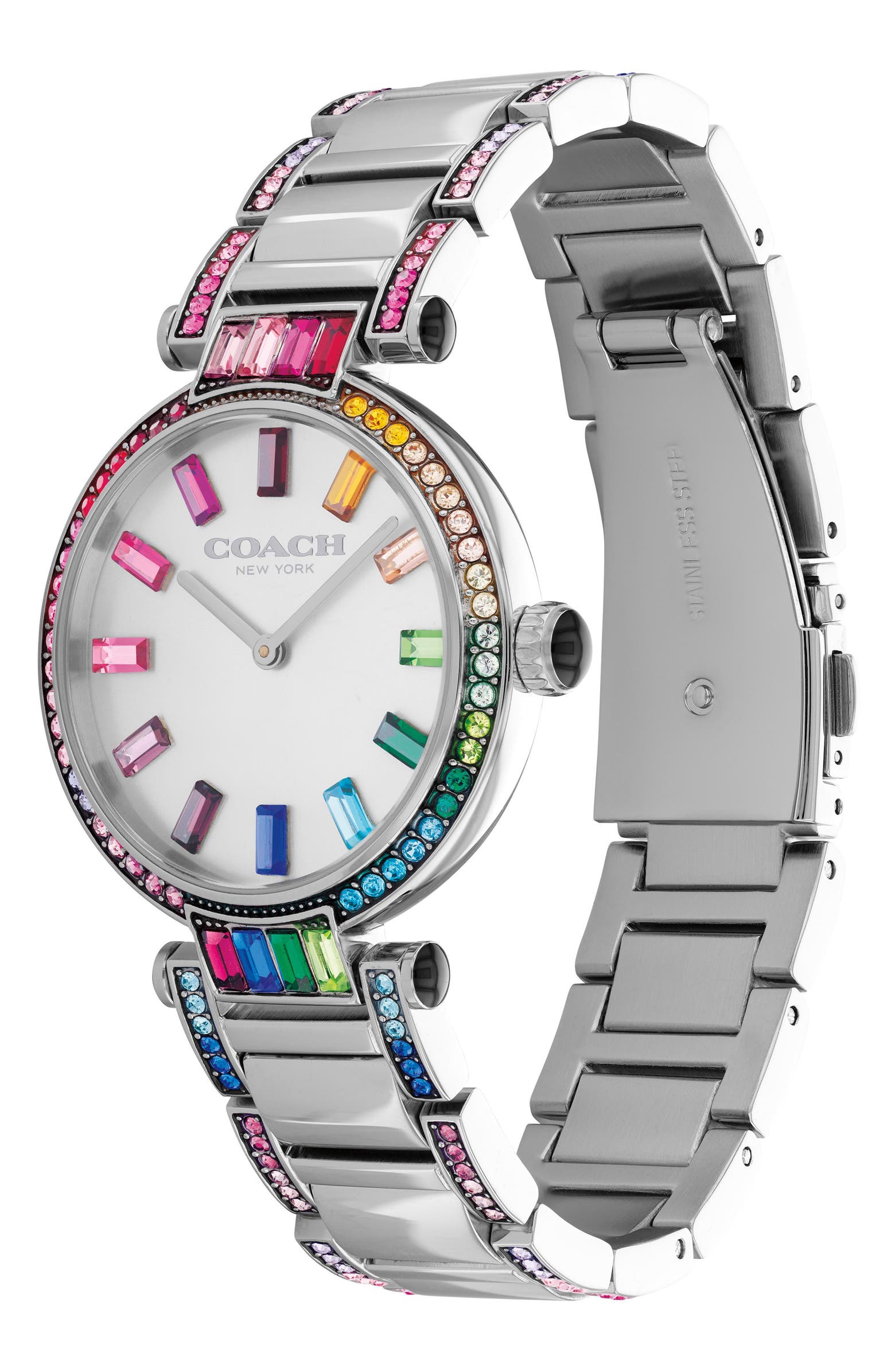 Coach Rhinestone Watch COACH Cary Rainbow Bracelet Watch, 34mm | Nordstrom
