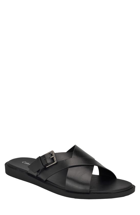 Shop Calvin Klein Elon Slide Sandal In Black