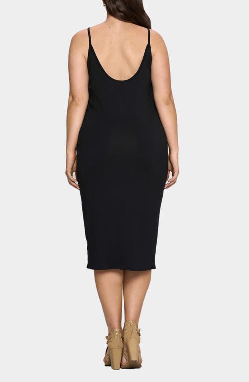 Shop L I V D Jennie Stretch Midi Body-con Dress In Black