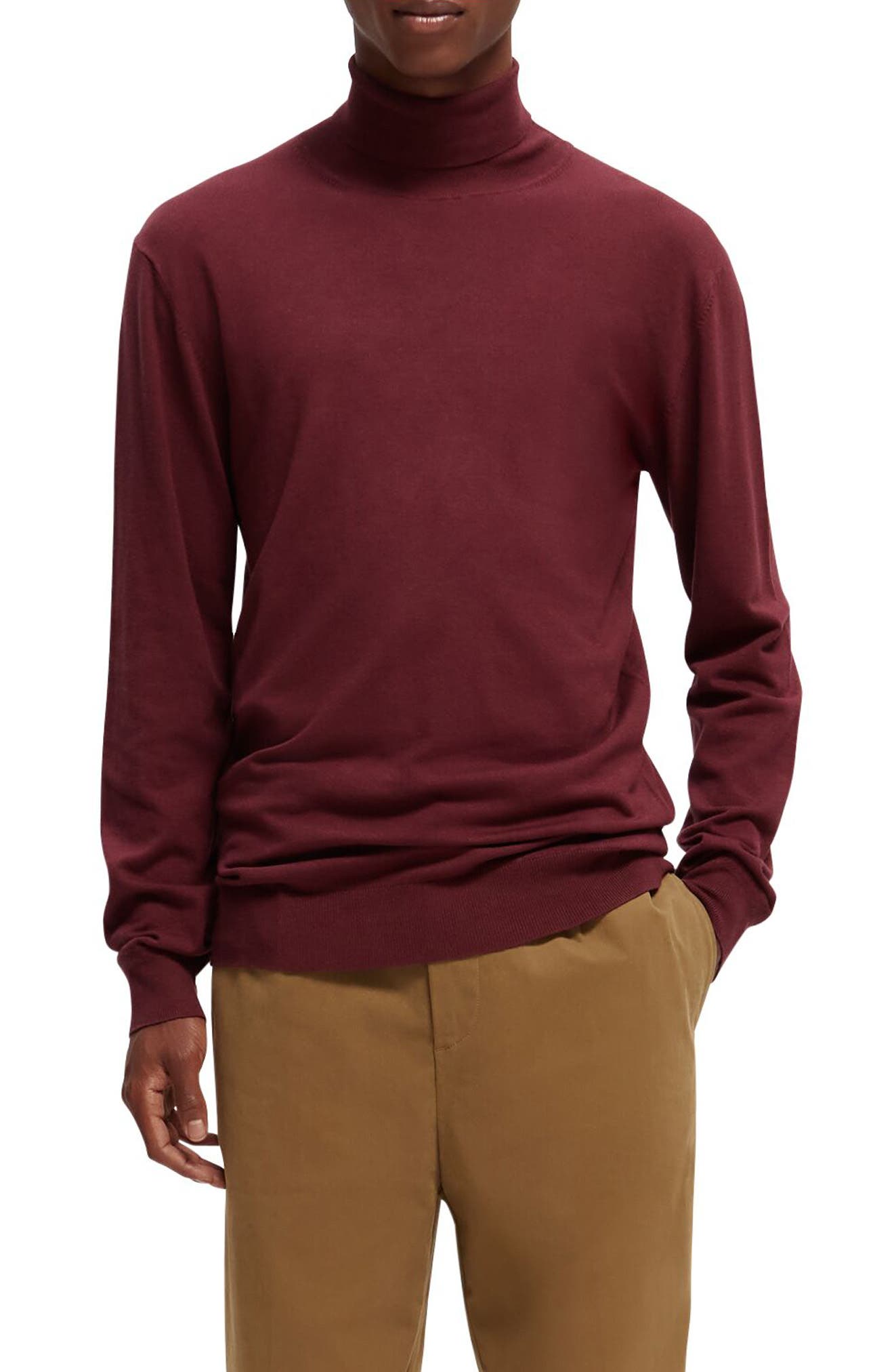 all red turtleneck
