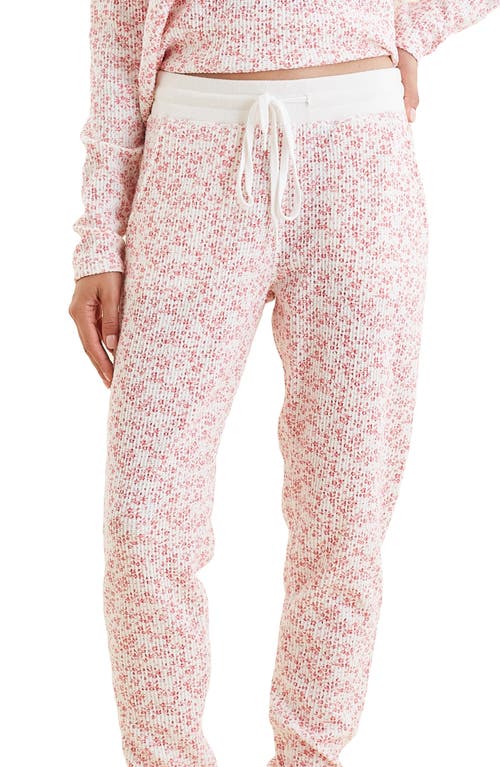 Shop Papinelle Waffle Knit Pajamas In Strawberry Ditsy