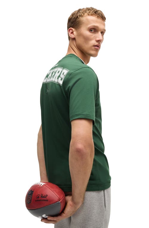 Shop Hugo Boss Boss X Nfl Stretch Cotton Graphic T-shirt In Green Bay Packers - Green