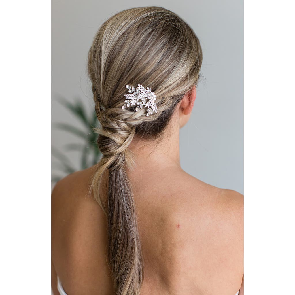 Brides And Hairpins Brides & Hairpins Nika Jeweled Hair Clip In Metallic