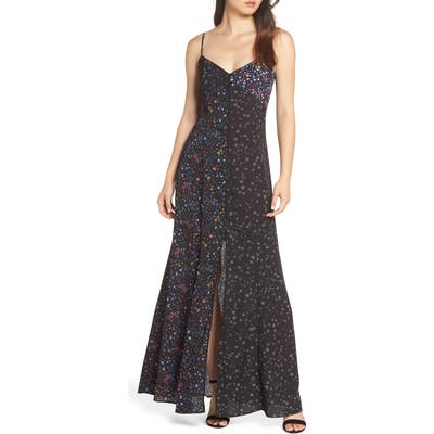 French Connection Aubine Fluid Slip Dress, Black