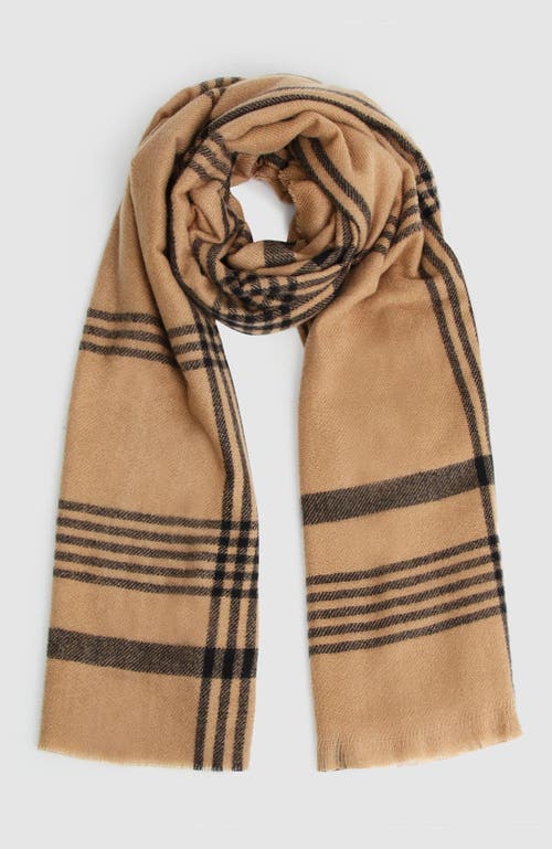 Shop Belle & Bloom Panorama Check Scarf In Camel