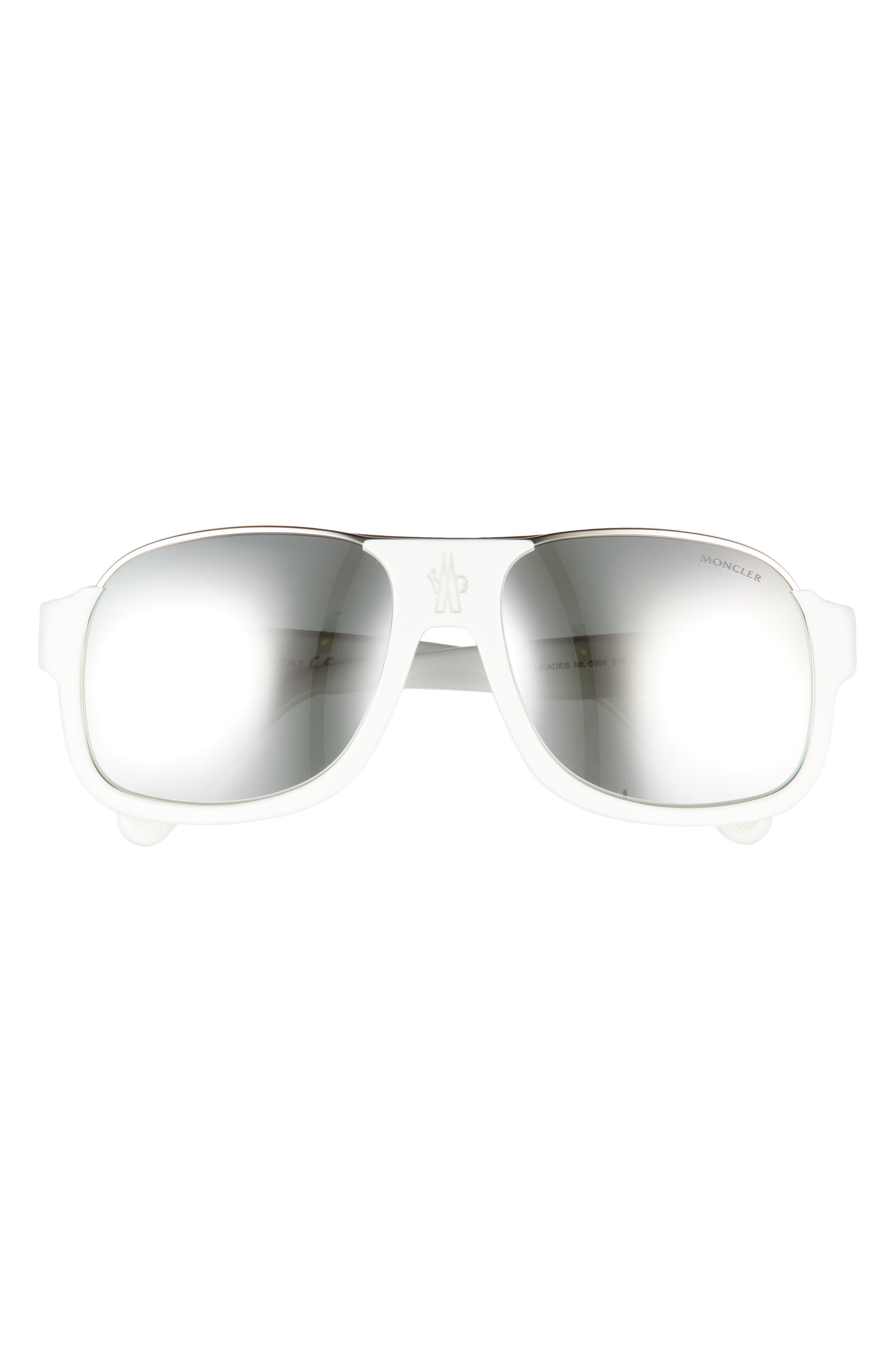 moncler 62mm mirrored aviator sunglasses