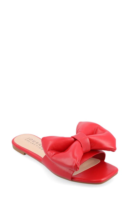 Shop Journee Collection Tru Comfort Foam Fayre Bow Flat In Red