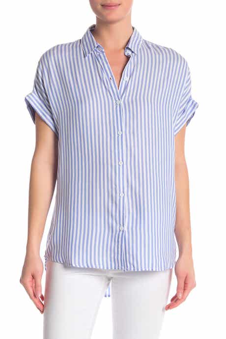 beachlunchlounge Spencer Striped Short Sleeve Camp Shirt