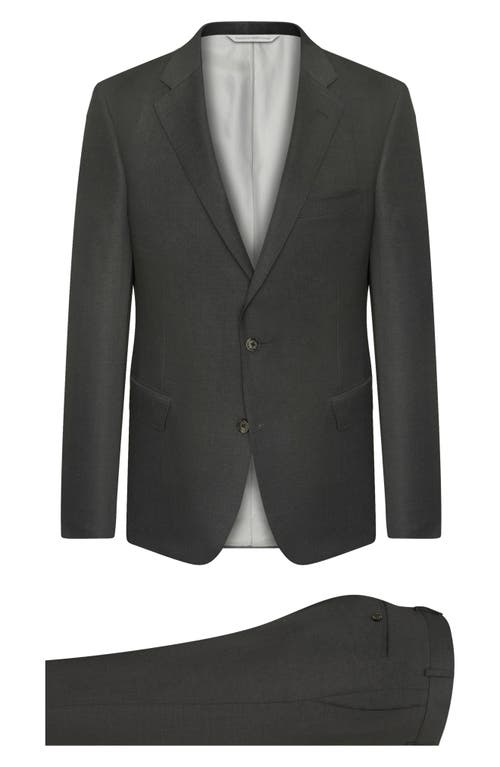 Solid Wool Suit in Mid Grey