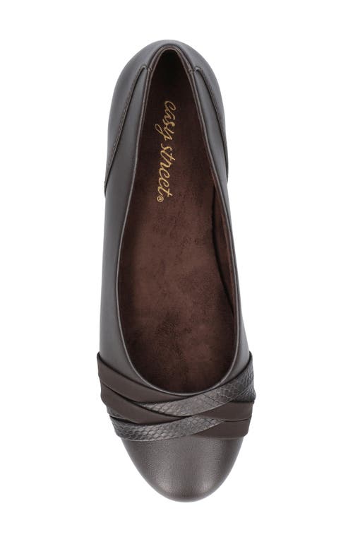 Shop Easy Street Kylie Almond Toe Ballet Flat In Brown