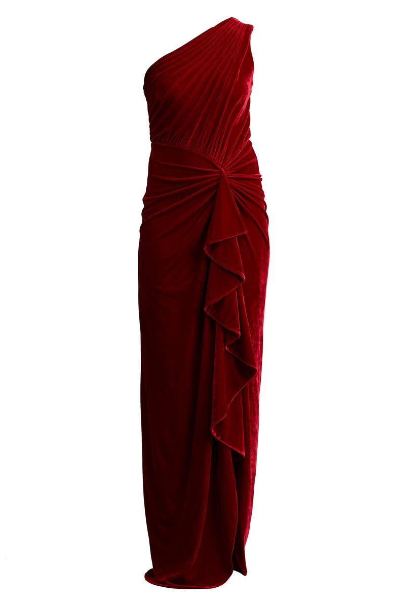 Tadashi Shoji One-Shoulder Velvet Column Gown | Nordstrom