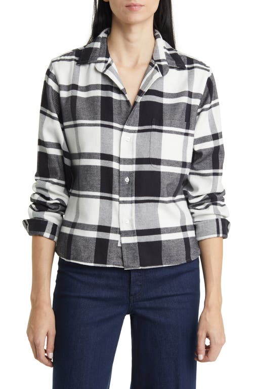 Silvio Untuckable Button-Up Shirt in Large Black White Plaid
