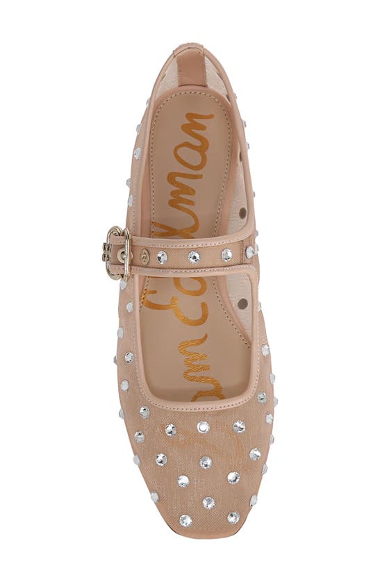 Sam Edelman Michaela Shine Mary Jane Flat Vintage Pink Mesh In Vintage Pink