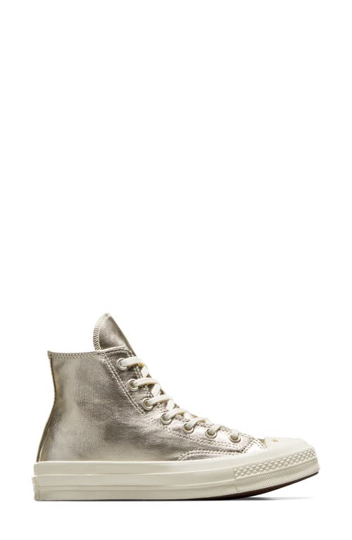 Shop Converse Chuck Taylor® All Star® 70 Metallic High Top Sneaker In Light Gold/egret/egret