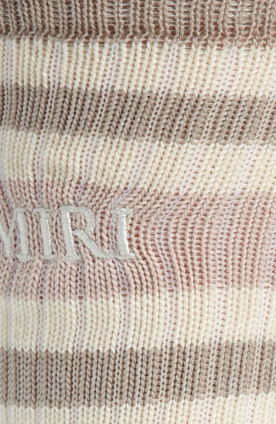 Shop Amiri Logo Stack Stripe Cotton Blend Socks In Seagrass