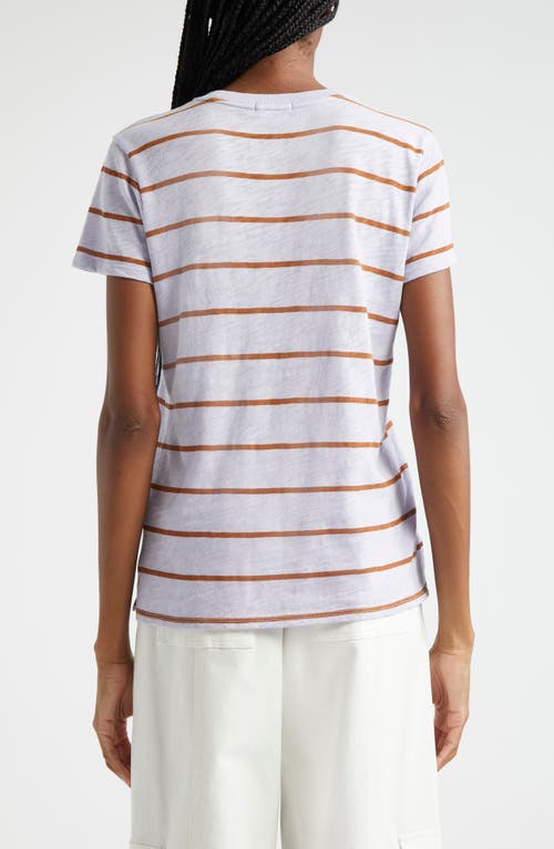 Shop Atm Anthony Thomas Melillo Schoolboy Stripe Slub Jersey Crewneck T-shirt In Skyflower/cornelian Stone