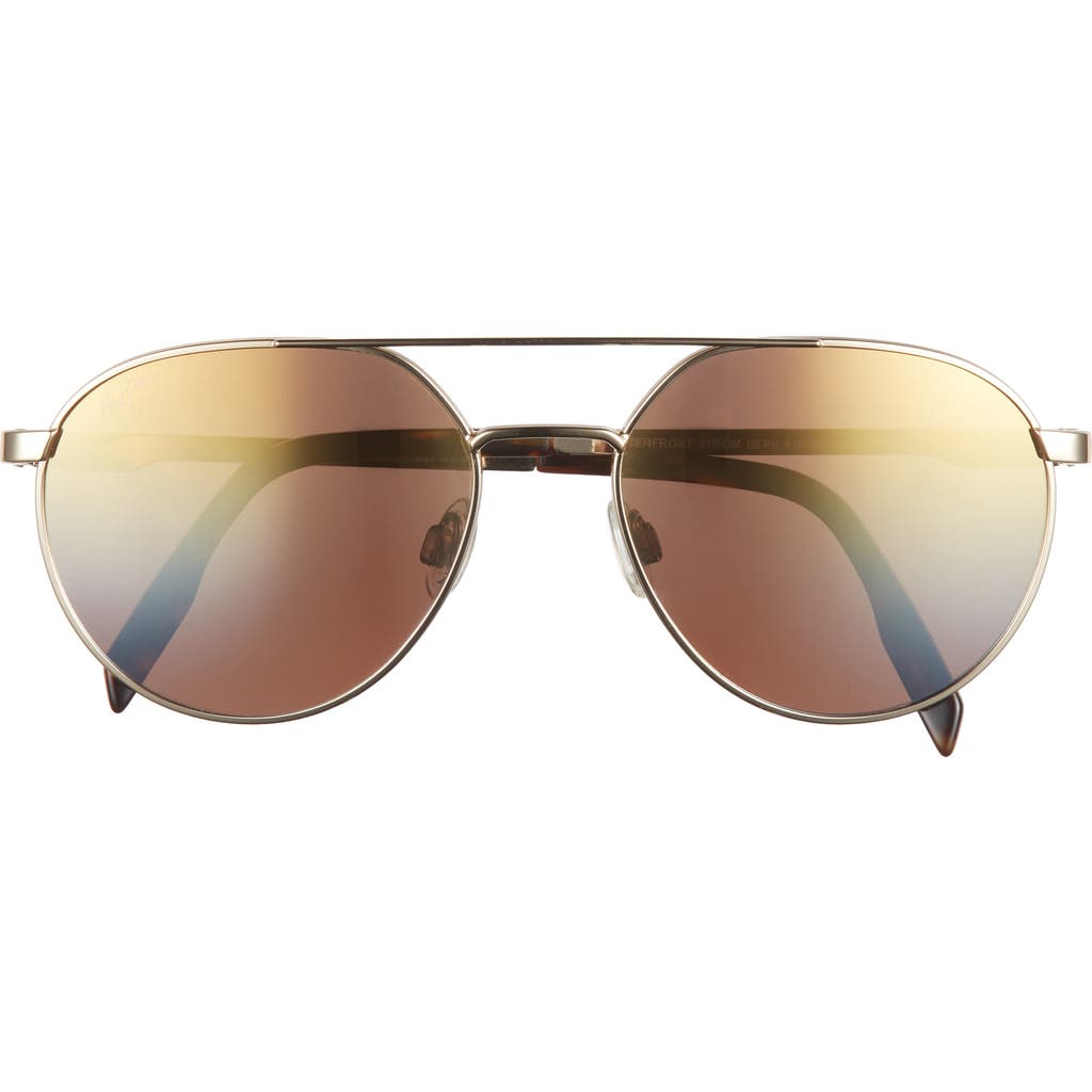 Maui Jim 55mm Core Aviator Polarized Sunglasses In Gold Gold Gold