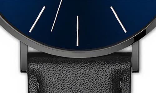 Alfred Sung Metropolitan Leather Strap Watch, 42mm In Black