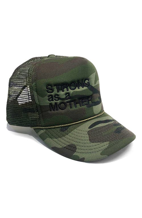 Bun Maternity Strong as a Mother Trucker Hat in Camouflage
