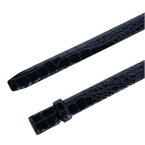 Shop Trafalgar 25mm Gator Embossed Leather Belt Strap In Black