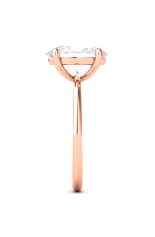 Hautecarat Oval Cut Lab Created Diamond Ring In 2.50 Ctw 18k Rose Gold