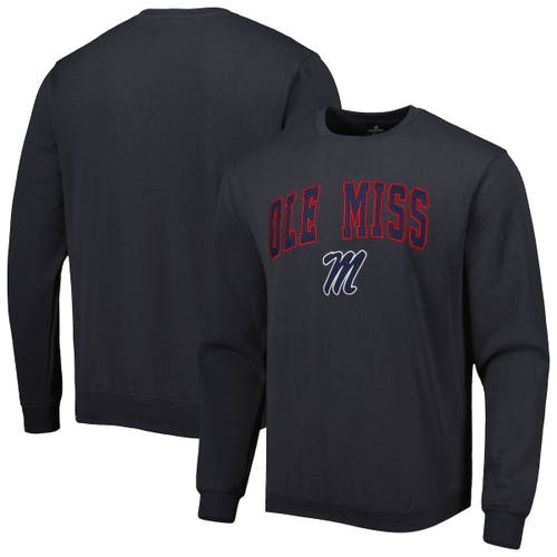 Men's Colosseum Charcoal Ole Miss Rebels Arch & Logo Pullover Sweatshirt