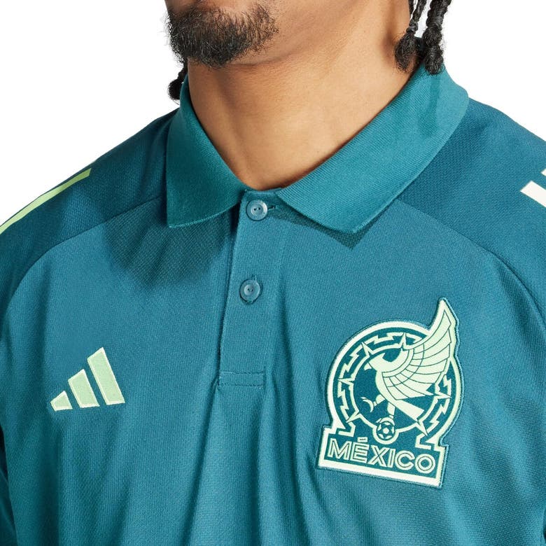 Shop Adidas Originals Adidas  Green Mexico National Team 2024 Raglan Polo